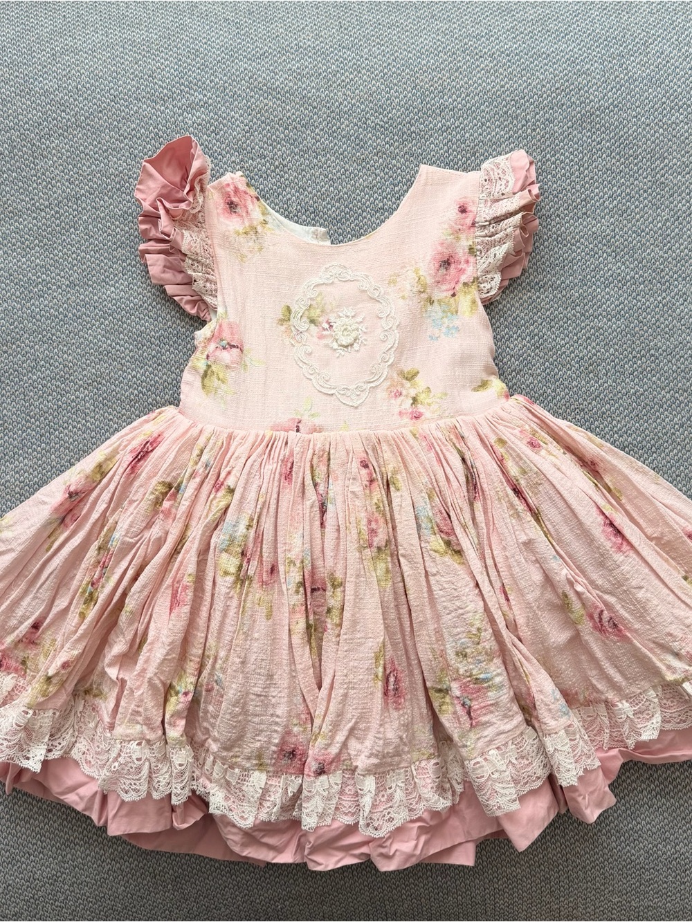 Dollcake Pink Floral Lace Ruffle Party Dress